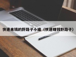 快速来钱的野路子小编（快速赚钱野路子）