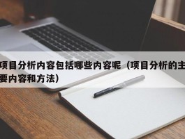 项目分析内容包括哪些内容呢（项目分析的主要内容和方法）